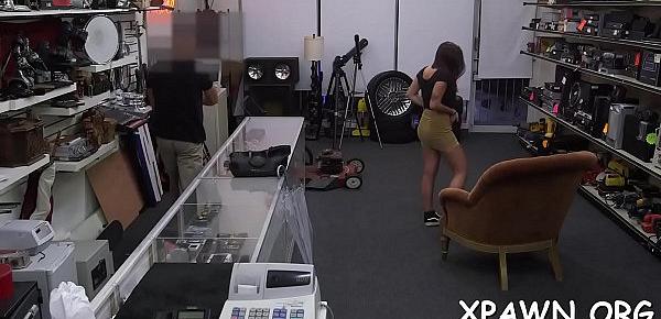  Amazing minx is shaking her ass whilst sex in shop
